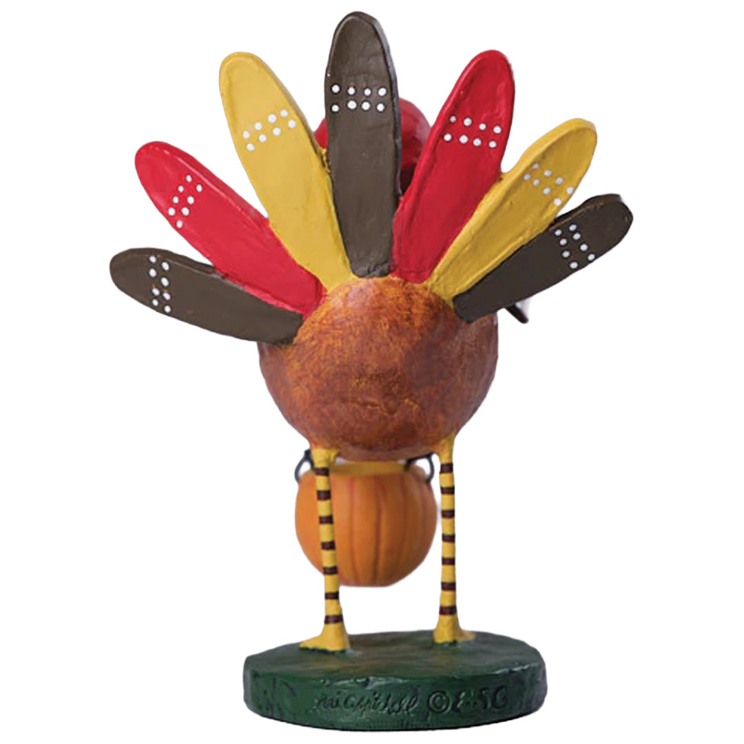 Turk or Treat Fall Halloween Figurine and Collectible by Lori Mitchell new version back