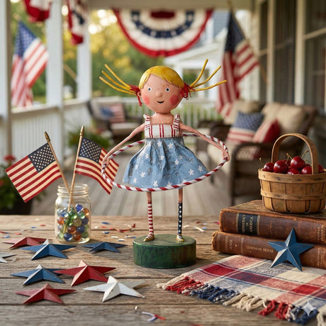 Cuddle Decor Twist & Shout Patriotic Collectible Figurine by Lori Mitchell front lifestyle