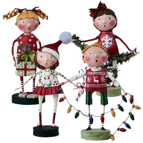 Ugly Sweater Party Christmas Figurine by Lori Mitchell Set of 4