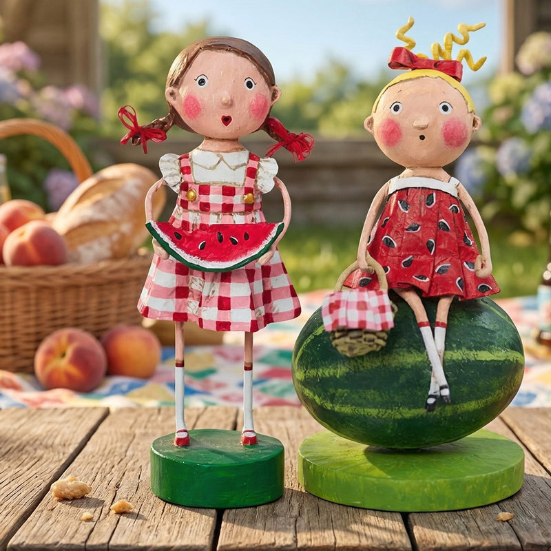 Cuddle Decor Lori Mitchell Sweet Watermelon Girls Set of 2 lifestyle