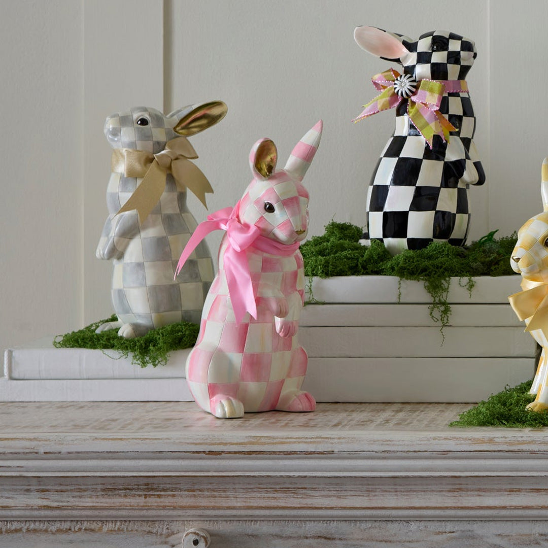 Cuddle Decor MacKenzie Childs Bubblegum Check Hops Bunny lifestyle 3