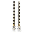 Cuddle Decor MacKenzie Childs Check Black and Ivory Dinner Candles Set of 2