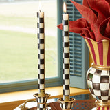 Cuddle Decor MacKenzie Childs Check Black and Ivory Dinner Candles Set of 2 pic5