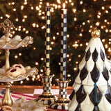 Cuddle Decor MacKenzie Childs Check Black and Ivory Dinner Candles Set of 2 pic8