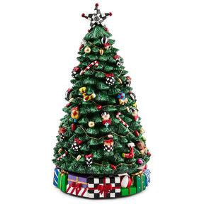 Cuddle Decor MacKenzie Childs Christmas Carol Rotating Musical Tree 14.57"