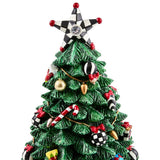 Cuddle Decor MacKenzie Childs Christmas Carol Rotating Musical Tree 14.57" close up