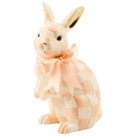Cuddle Decor MacKenzie Childs Coral Check Duchess Bunny front