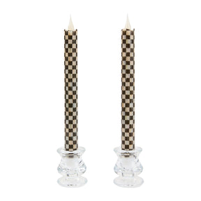 Cuddle Decor MacKenzie Childs Courtly Check Flameless Dinner Candles Set of 2 pic1