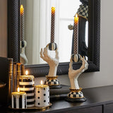 Cuddle Decor MacKenzie Childs Courtly Check Flameless Dinner Candles Set of 2 pic2