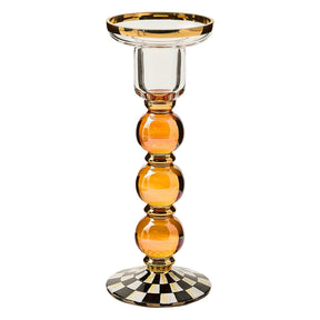 Cuddle Decor MacKenzie Childs Courtly Check Large Glass Candlestick pic1