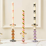 Cuddle Decor MacKenzie Childs Courtly Check Large Glass Candlestick pic4