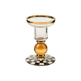 Cuddle Decor MacKenzie Childs Courtly Check Small Glass Candlestick pic1