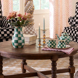 Cuddle Decor MacKenzie Childs Courtly Check Small Glass Candlestick pic3