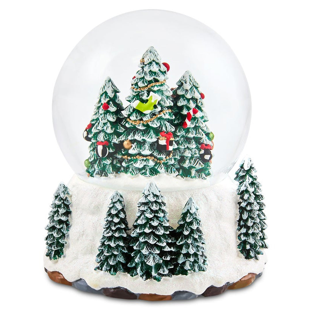 Cuddle Decor MacKenzie Childs Holiday Forest Deer Snow Globe 6.5" back