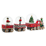 Cuddle Decor MacKenzie Childs Holiday Train Snow Globe - Set of 3 back