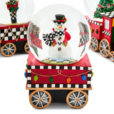 Cuddle Decor MacKenzie Childs Holiday Train Snow Globe - Set of 3 close up