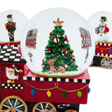 Cuddle Decor MacKenzie Childs Holiday Train Snow Globe - Set of 3 close up