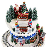 Cuddle Decor MacKenzie Childs Musical Ice Skating Winter Scene 5.31" close up