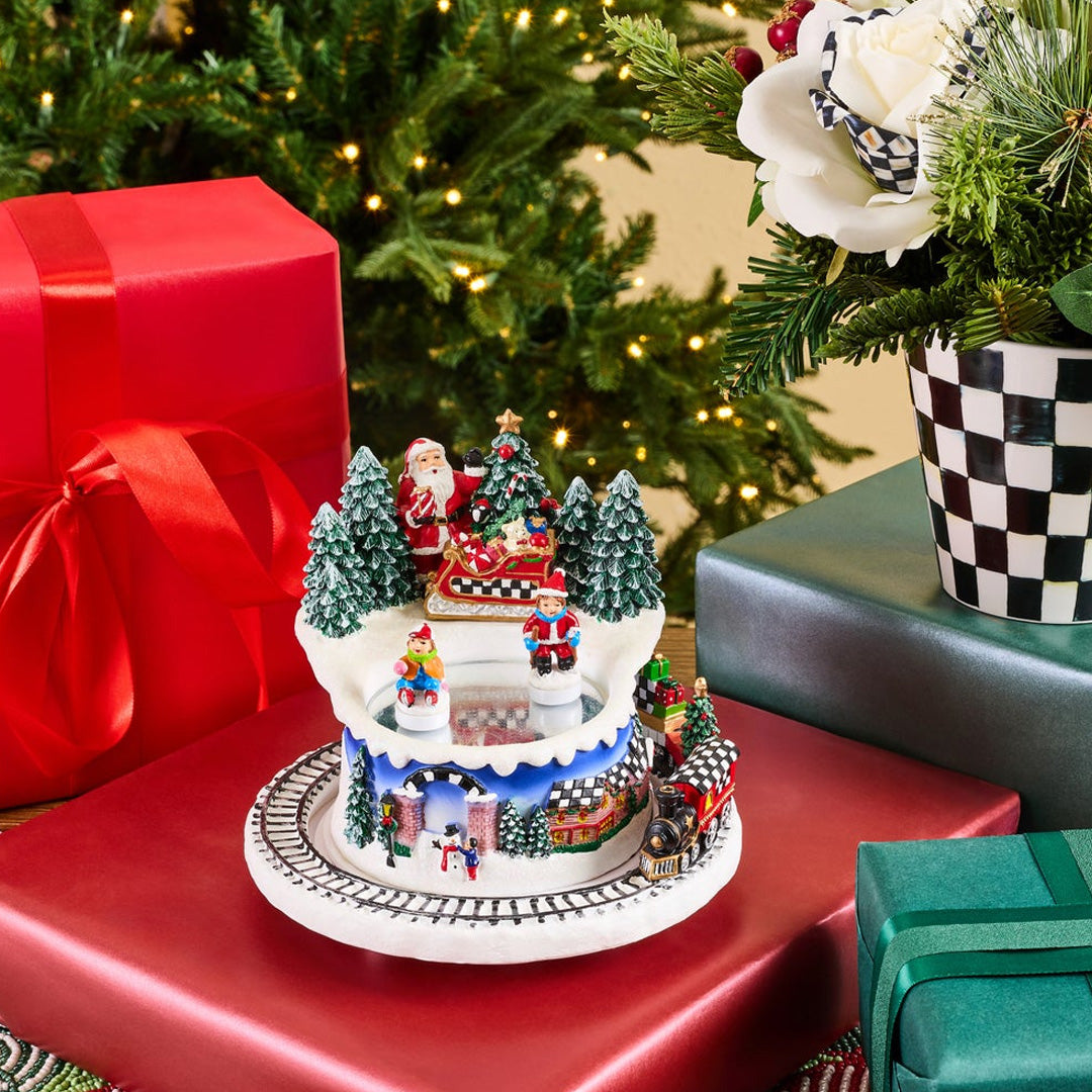 Cuddle Decor MacKenzie Childs Musical Ice Skating Winter Scene 5.31" lifestyle