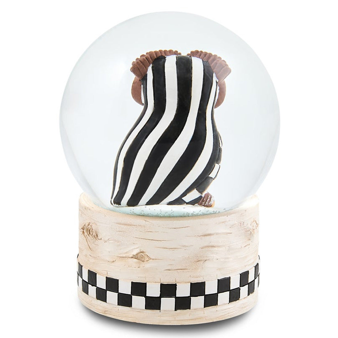Cuddle Decor MacKenzie Childs Owl Snow Globe 6.5" back