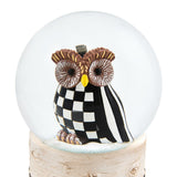 Cuddle Decor MacKenzie Childs Owl Snow Globe 6.5" close up