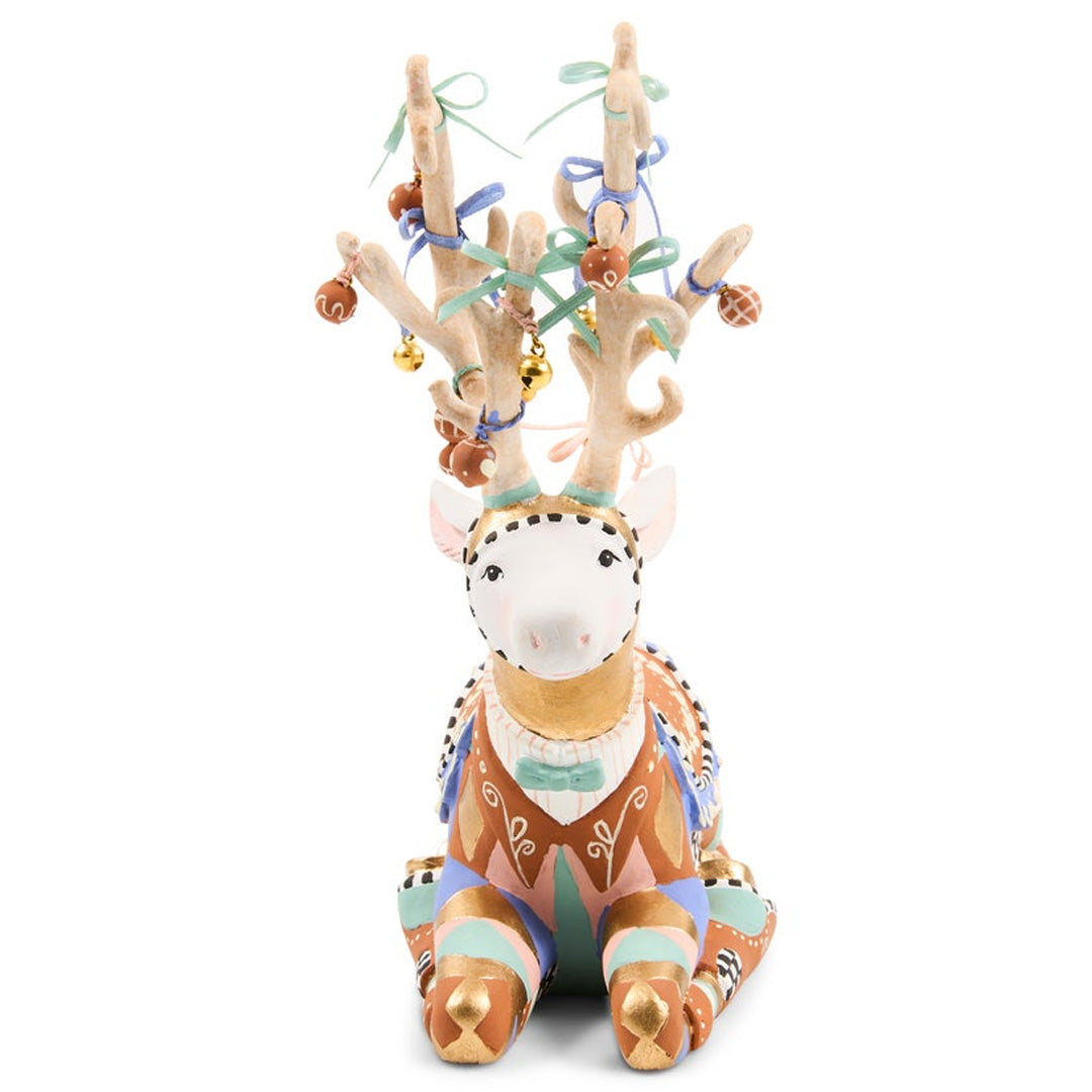 Cuddle Decor Patience Brewster by mackenzie Childs 2026 Annual Resting Reindeer 6.75" front