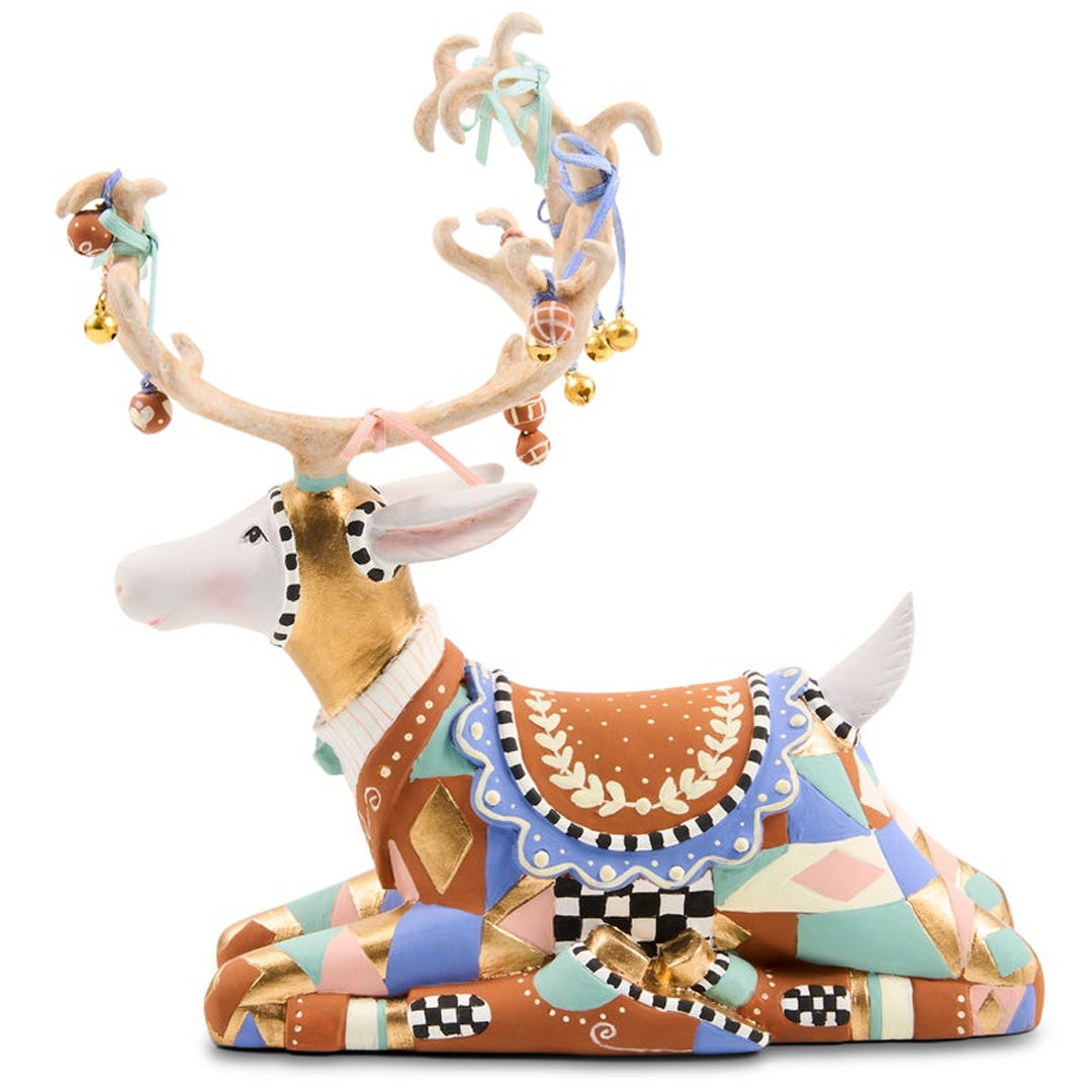 Cuddle Decor Patience Brewster by mackenzie Childs 2026 Annual Resting Reindeer 6.75" side