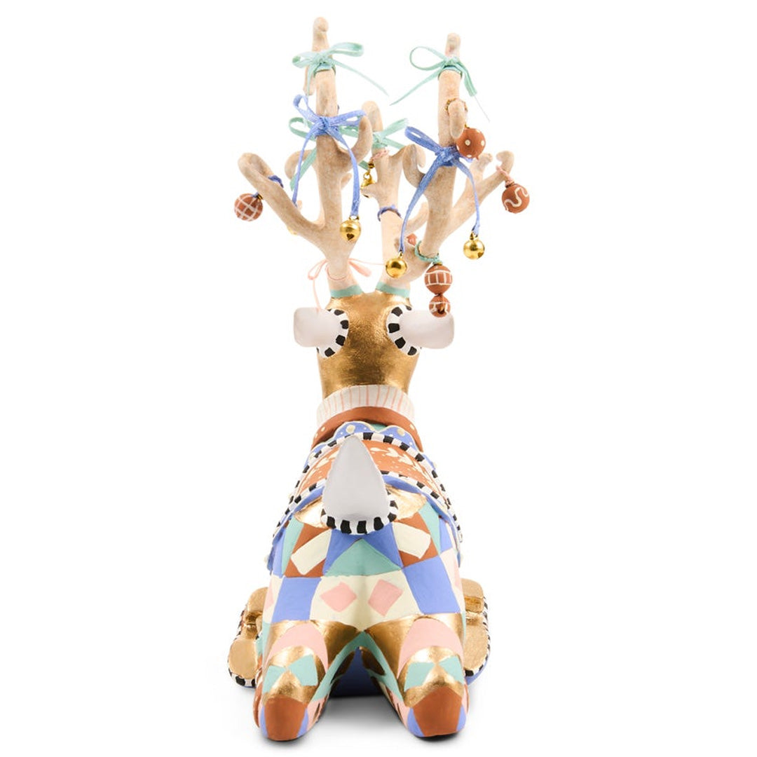 Cuddle Decor Patience Brewster by mackenzie Childs 2026 Annual Resting Reindeer 6.75" back