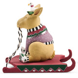 Cuddle Decor Patience Brewster by MacKenzie Childs Mooseltoe Baby Moose on Sled 5" side