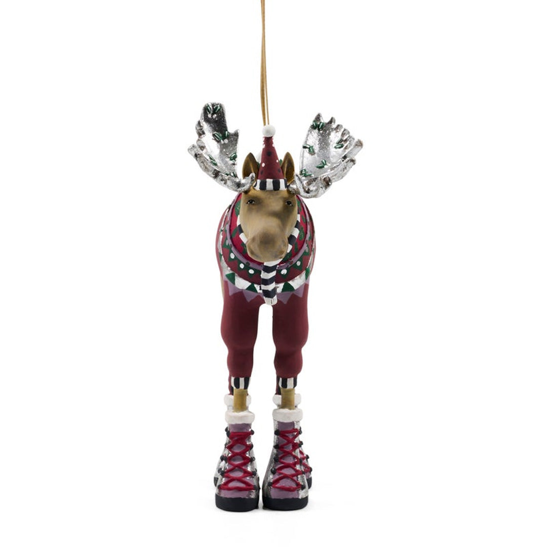 Cuddle Decor Patience Brewster by MacKenzie Childs Mooseltoe Milton Ornament 8" front