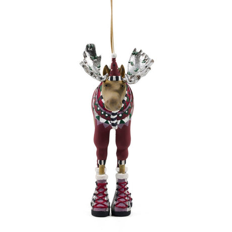 Cuddle Decor Patience Brewster by MacKenzie Childs Mooseltoe Milton Ornament 8" front