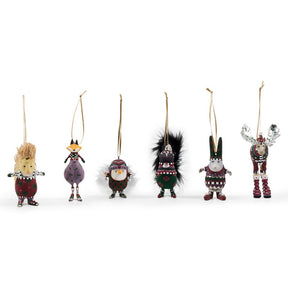 Cuddle Decor Patience Brewster by MacKenzie Childs Mooseltoe Mini Ornaments - Set of 6 front