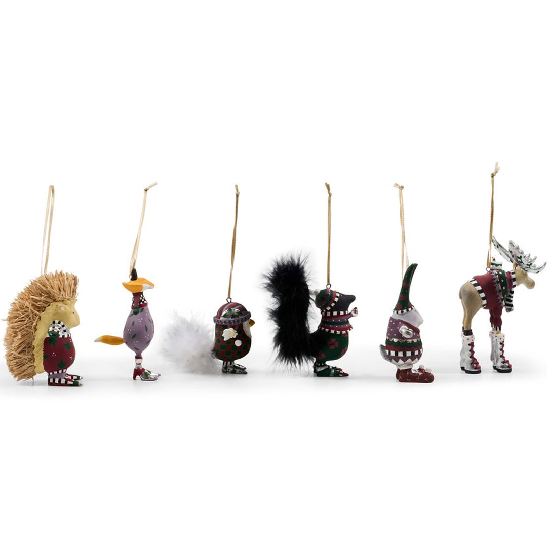 Cuddle Decor Patience Brewster by MacKenzie Childs Mooseltoe Mini Ornaments - Set of 6 side