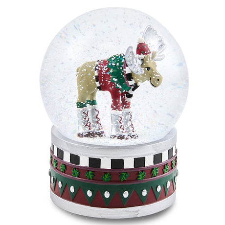 Cuddle Decor Patience Brewster by MacKenzie Childs Mooseltoe Snow Globe 6.5" side