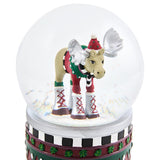 Cuddle Decor Patience Brewster by MacKenzie Childs Mooseltoe Snow Globe 6.5" close up