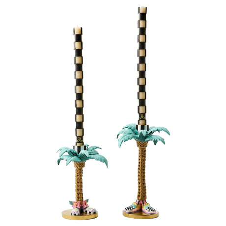 Cuddle Decor MacKenzie Childs Patience Brewster Palm Tree Candle Holders Set of 2