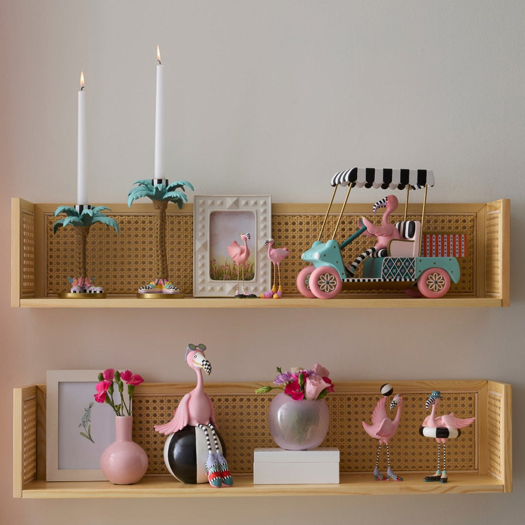 Cuddle Decor MacKenzie Childs Patience Brewster Palm Tree Candle Holders Set of 2 lifestyle