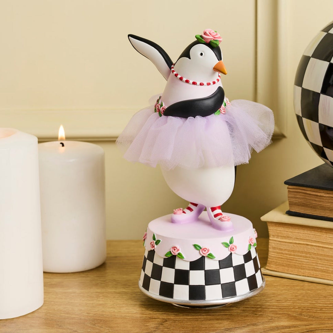 Cuddle Decor Patience Brewster by MacKenzie Childs Penguin Ballerina Music Box 8.5" lifestyle