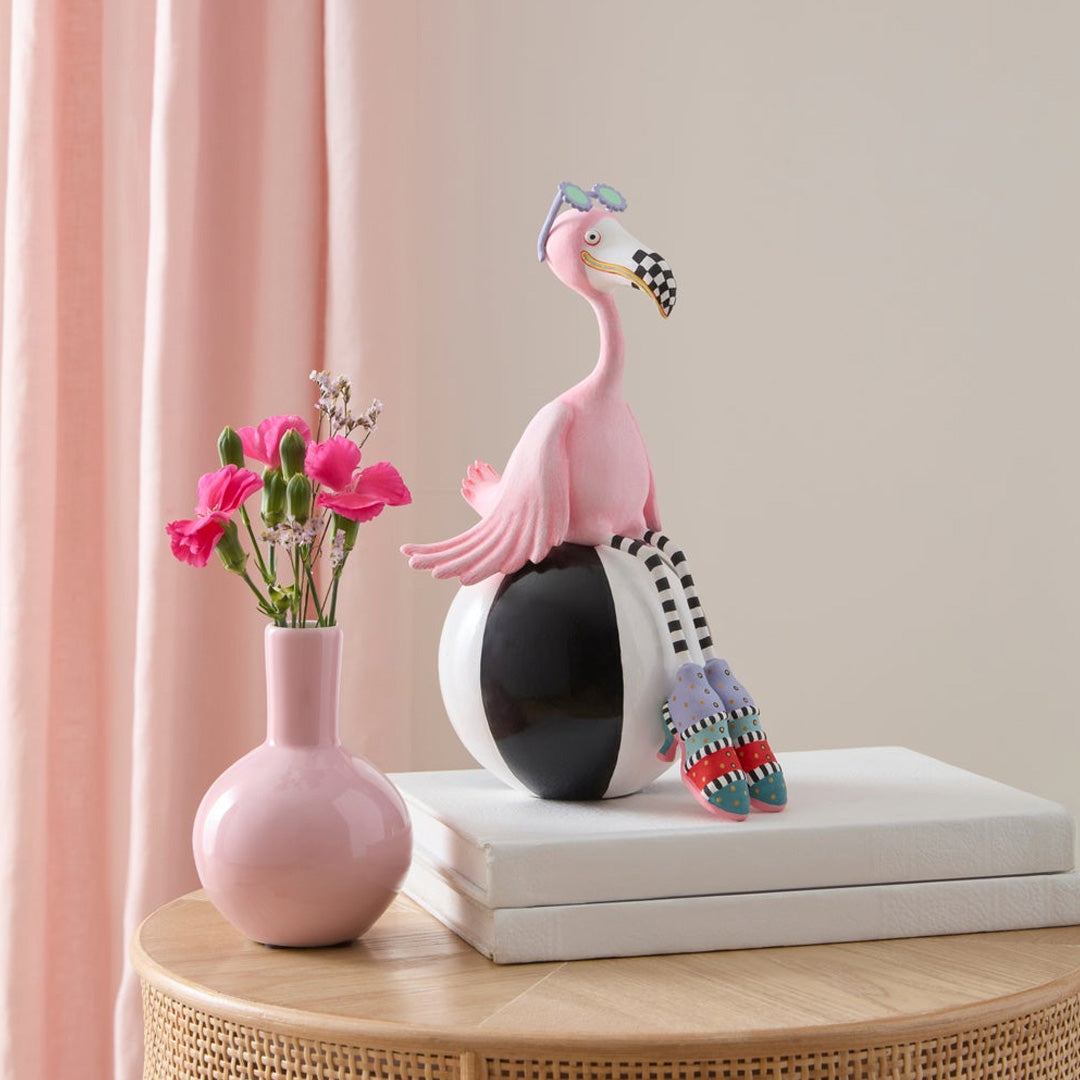 Cuddle Decor MacKenzie Childs Patience Brewster Sheila Flamingo on Ball lifestyle
