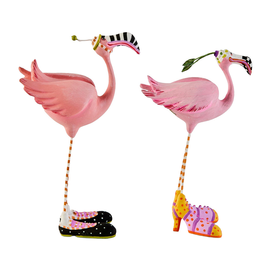 Cuddle Decor MacKenzie Childs Patience Brewster Sheila and Sheldon Flamingo MINI Figures side