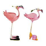 Cuddle Decor MacKenzie Childs Patience Brewster Sheila and Sheldon Flamingo MINI Figures side