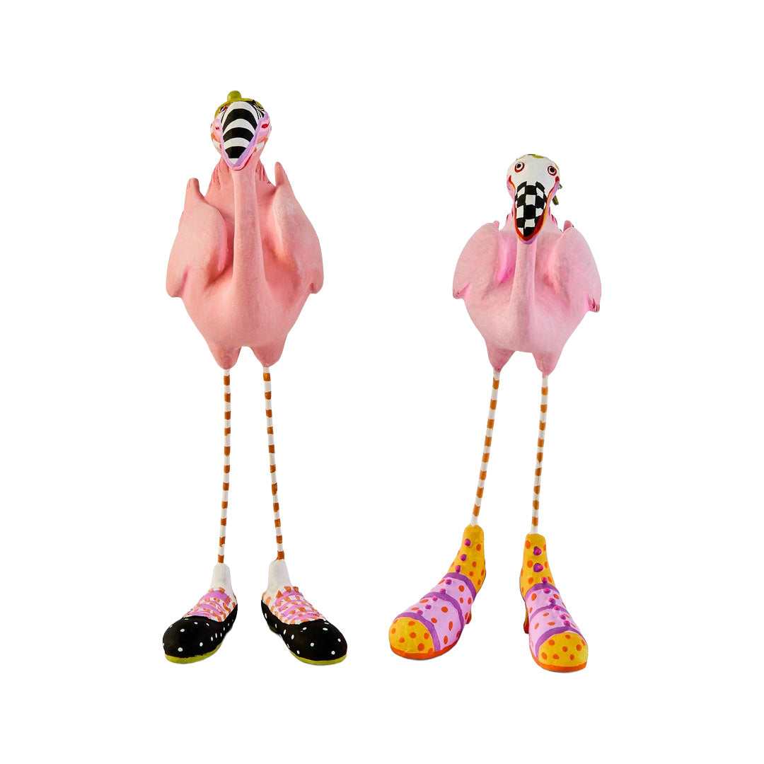 Cuddle Decor MacKenzie Childs Patience Brewster Sheila and Sheldon Flamingo MINI Figures front