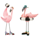 Cuddle Decor MacKenzie Childs Patience Brewster Sheila and Sheldon Flamingo Figurines front