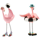 Cuddle Decor MacKenzie Childs Patience Brewster Sheila and Sheldon Flamingo Figurines back
