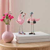 Cuddle Decor MacKenzie Childs Patience Brewster Sheila and Sheldon Flamingo Figurines lifestyle 1