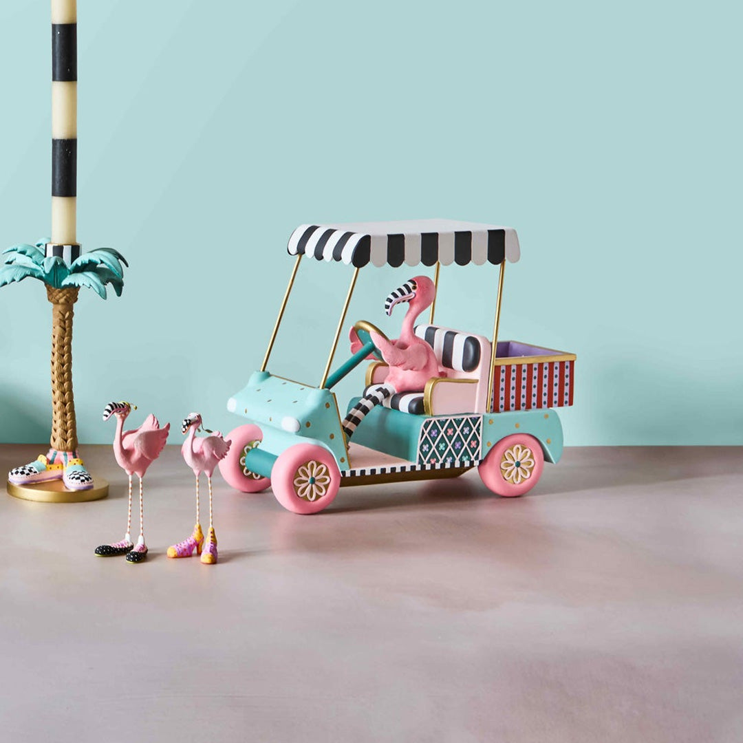 Cuddle Decor MacKenzie Childs Patience Brewster Sheldon Flamingo Goes Golfing lifestyle 2