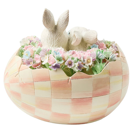 Cuddle Decor MacKenzie Childs Rosy Check Peekaboo Egg back