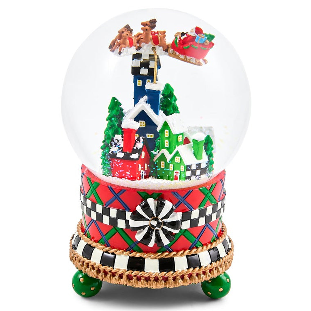 Cuddle Decor MacKenzie Childs Tartan Village Snow Globe 7.09"