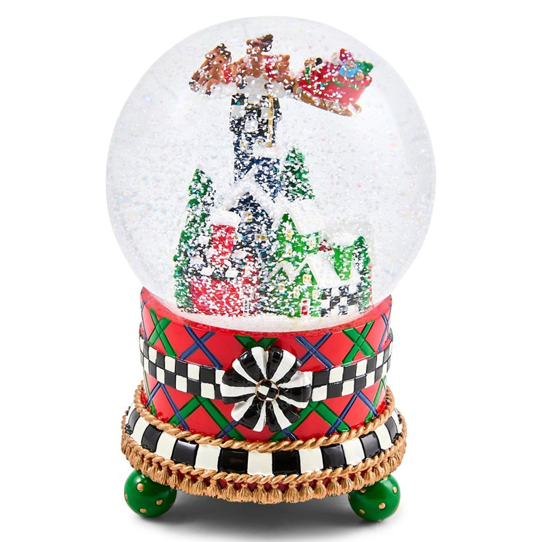 Cuddle Decor MacKenzie Childs Tartan Village Snow Globe 7.09" front
