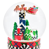 Cuddle Decor MacKenzie Childs Tartan Village Snow Globe 7.09" close up